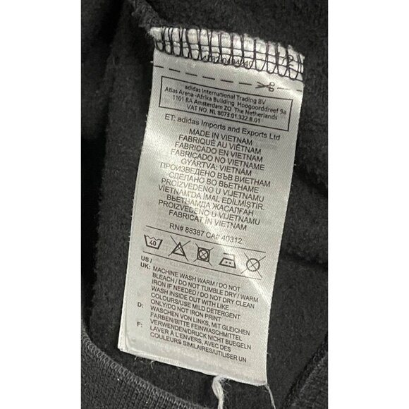 Adidas Black Hoodie with Classic Three Stipes Mens size Medium - Picture 10 of 10